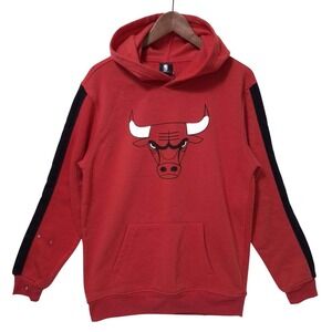 Chicago Bulls NBA‎ Red Hoodie Fleece Sweatshirt Mens Small Bulls Logo Pullover